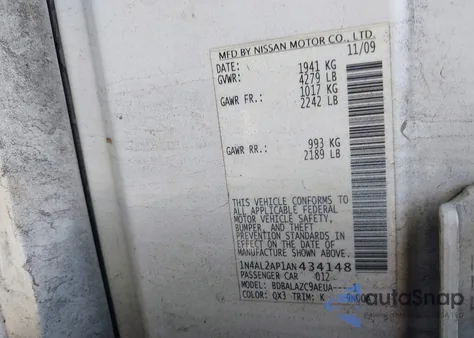 2010 Nissan Altima 2.5 from USA, damaged, VIN 1N4AL2AP1AN434148